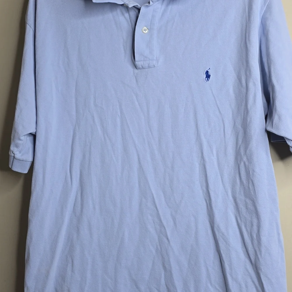 Polo by Ralph Lauren Men's Light Blue Polo Shirt Large